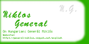 miklos general business card