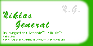 miklos general business card